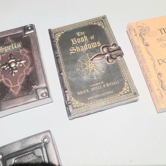 Mini Gothic Halloween Spell Books Witch Decor Tiered Tray Miniatures Witchcraft - Picture 4 of 7